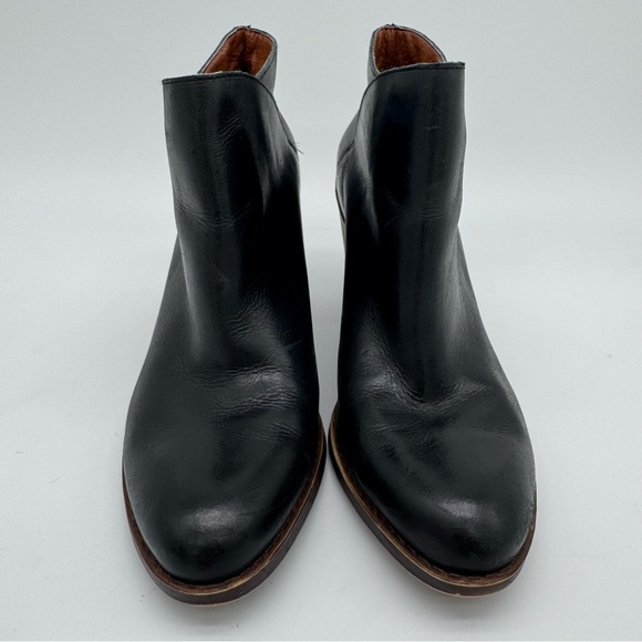 Lucky Brand Black Leather Heel Ankle Bootie Size 8 - Picture 3 of 12